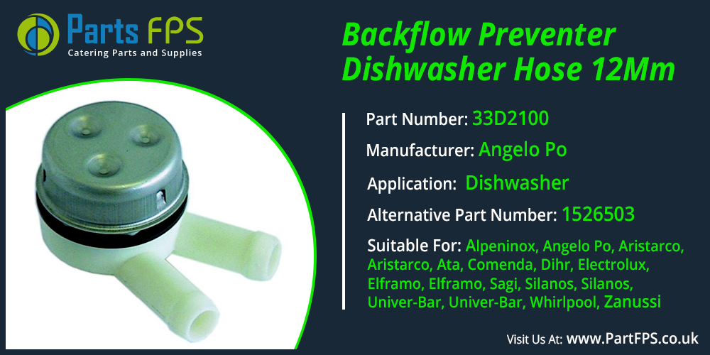 Angelo Po 33D2100 Backflow Preventer Dishwasher Hose 12Mm